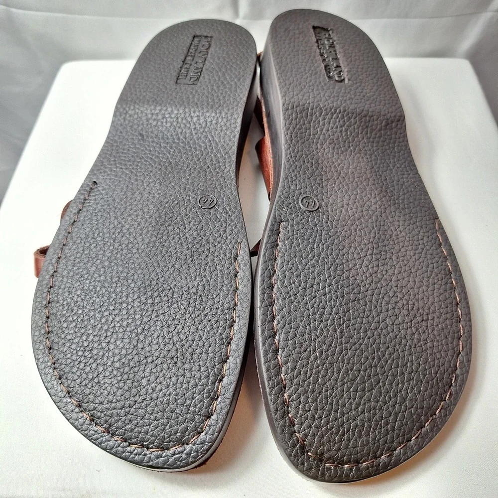 HOLY LAND Market Camel Gladiator Sandals Men Sz EU/44 US/11 Brown Leather NEW